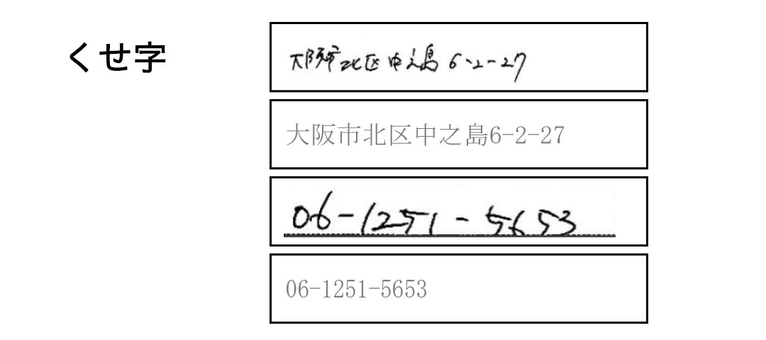 くせ字